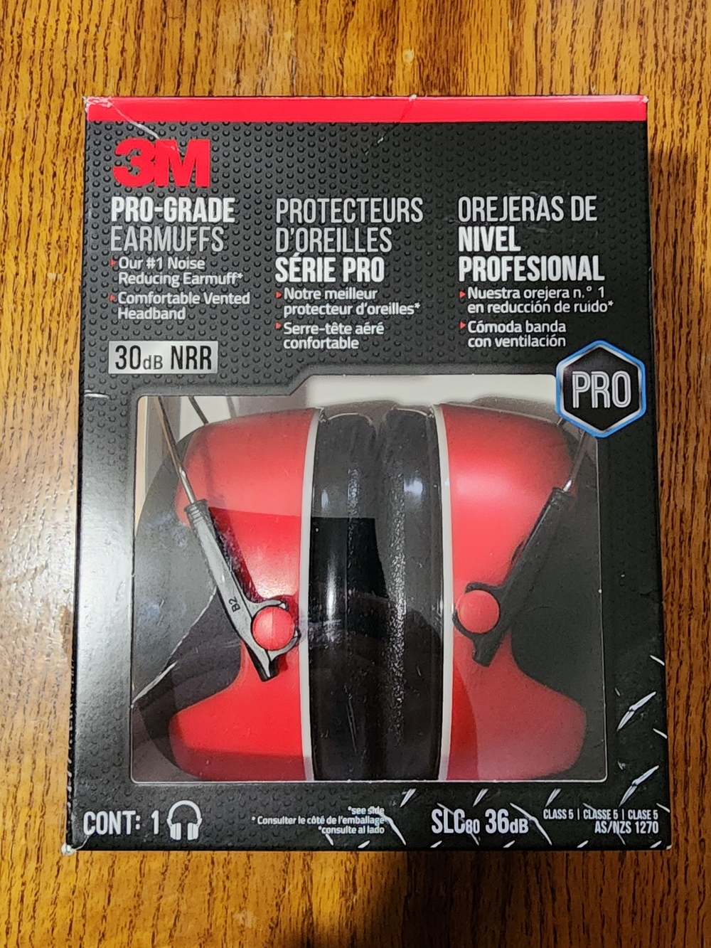 3M Pro-Grade Over-Ear Hearing Protectors — Red